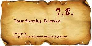 Thuránszky Bianka névjegykártya